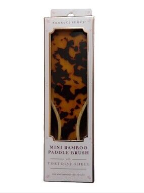 Pearlessence Mini Bamboo Boar Bristle Paddle Brush Tortoise Shell